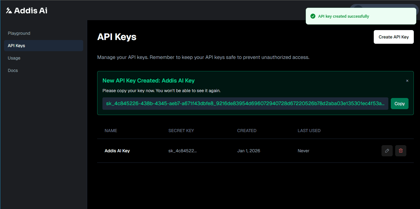 API Key Generation
